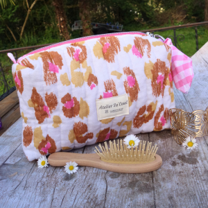 Trousse léopard vichy rose
