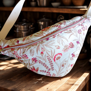 Sac banane Fleurs rouges