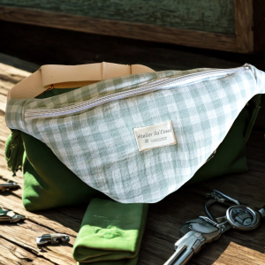 Sac banane Vichy vert