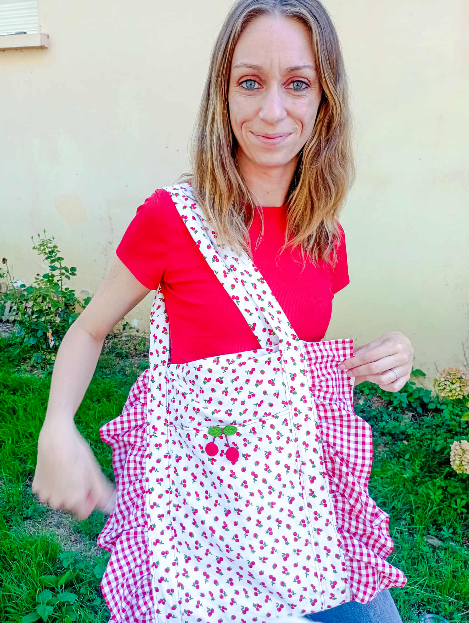 Totebag, sac, rangement, rouge, tissu récupéré, chutes de tissu, Atelier Sa'Coud (2)