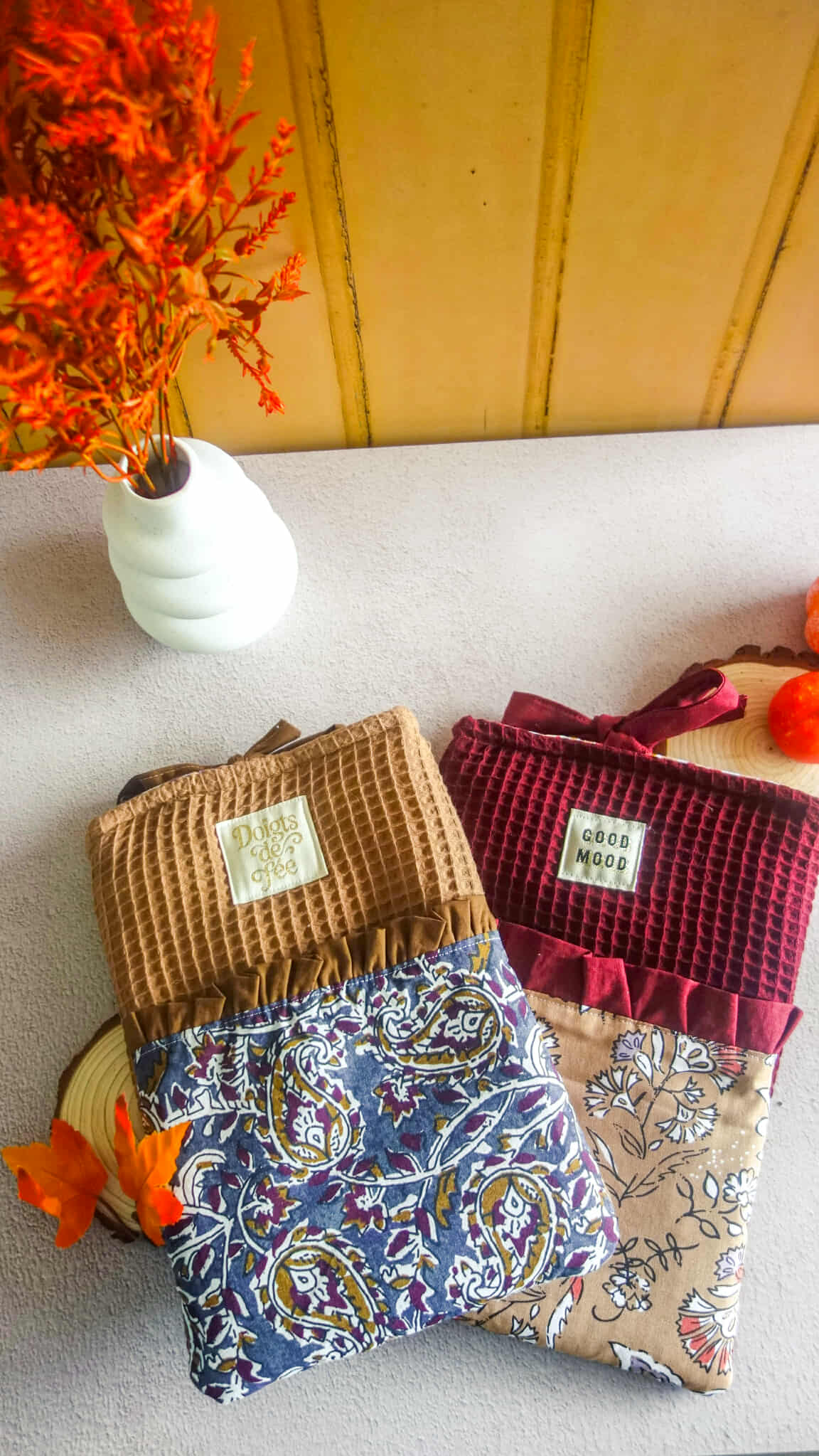 Pochette liseuse, pochette tablette, rangement, organisation, automne, Atelier Sa'Coud (2)