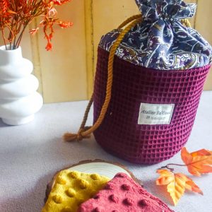 Grand pochon automne en chutes de tissus