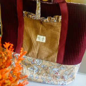 Totebag automne en chutes de tissus