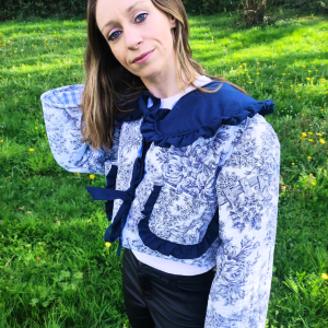 Veste "Duchesse" manches longues et maxi col